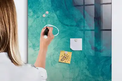 Dry erase magnetic board sea abstraction design