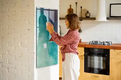 Dry erase magnetic board sea abstraction design