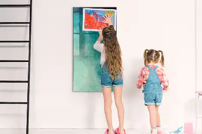 Dry erase magnetic board sea abstraction design