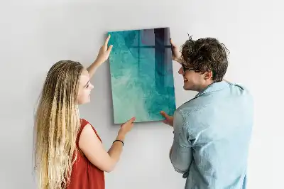 Dry erase magnetic board sea abstraction design