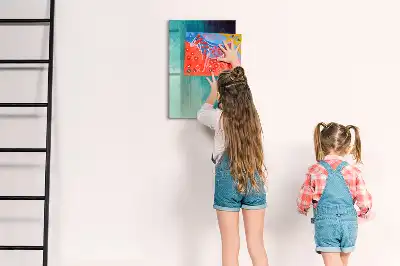 Dry erase magnetic board sea abstraction design