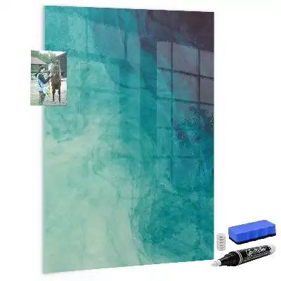 Dry erase magnetic board sea abstraction design