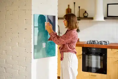 Dry erase magnetic board sea abstraction design
