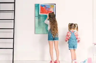 Dry erase magnetic board sea abstraction design