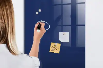 Dry erase magnetic board in navy blue