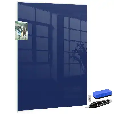 Dry erase magnetic board in navy blue