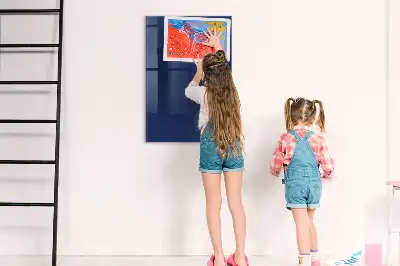 Dry erase magnetic board in navy blue