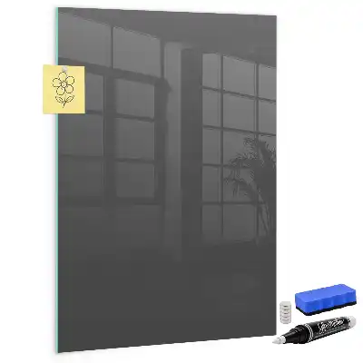 Dry erase magnetic board in grey