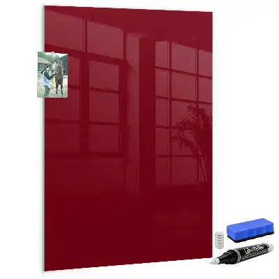 Magnetic dry erase board in burgundy