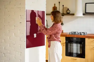Magnetic dry erase board in burgundy