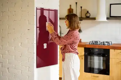 Magnetic dry erase board in burgundy