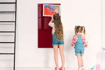 Magnetic dry erase board in burgundy