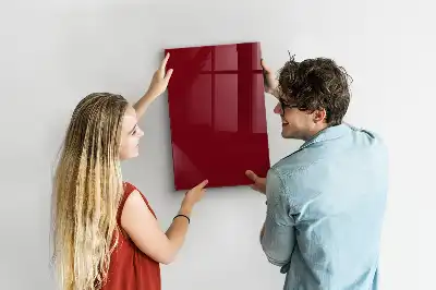 Magnetic dry erase board in burgundy