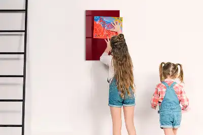 Magnetic dry erase board in burgundy