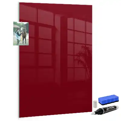 Magnetic dry erase board in burgundy