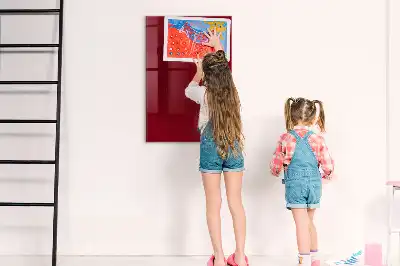 Magnetic dry erase board in burgundy