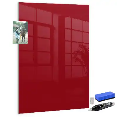 Magnetic dry erase board in red