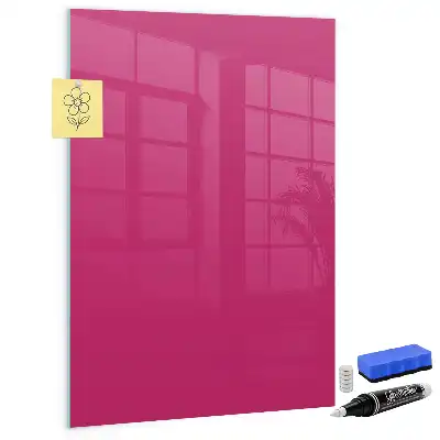 Magnetic dry erase board in intense pink