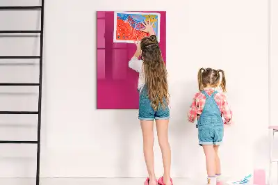 Magnetic dry erase board in intense pink