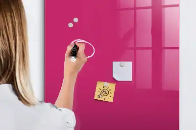 Magnetic dry erase board in intense pink