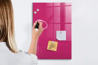 Magnetic dry erase board in intense pink