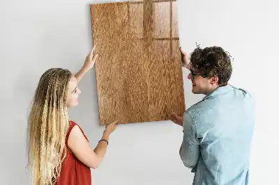 Magnetic dry erase board in warm wood tones