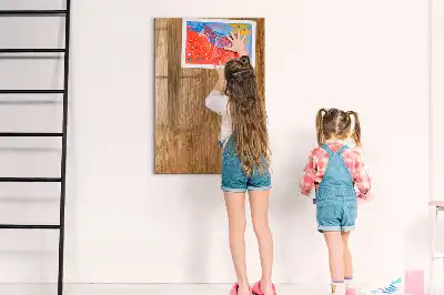 Magnetic dry erase board in warm wood tones