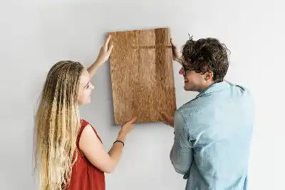 Magnetic dry erase board in warm wood tones