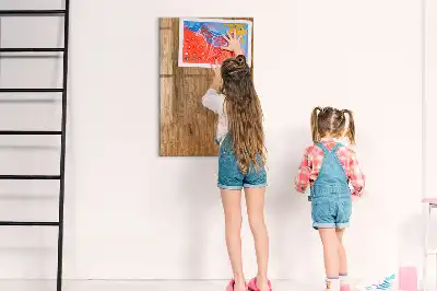 Magnetic dry erase board in warm wood tones