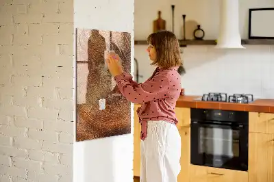 Magnetic dry erase board tree trunk cross-section design