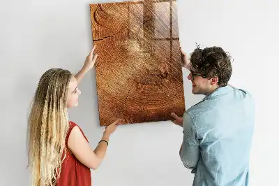 Magnetic dry erase board tree trunk cross-section design