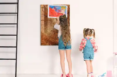 Magnetic dry erase board tree trunk cross-section design