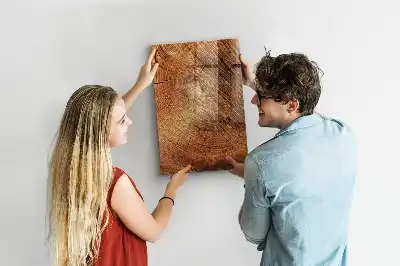 Magnetic dry erase board tree trunk cross-section design