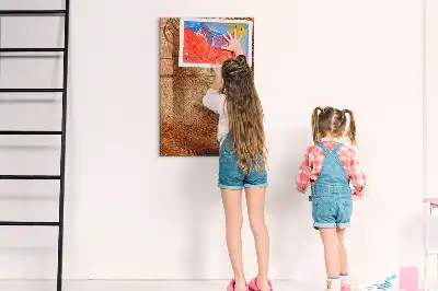 Magnetic dry erase board tree trunk cross-section design