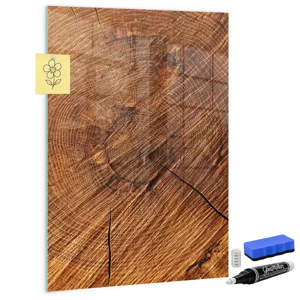 Magnetic dry erase board with a warm wood finish