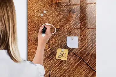 Magnetic dry erase board with a warm wood finish