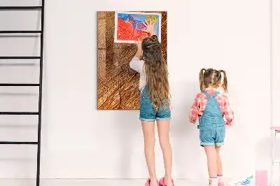 Magnetic dry erase board with a warm wood finish