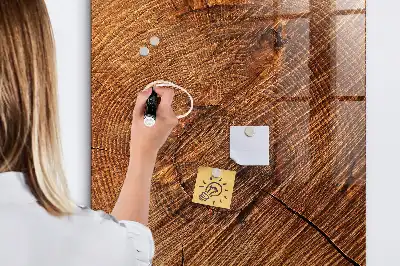 Magnetic dry erase board with a warm wood finish
