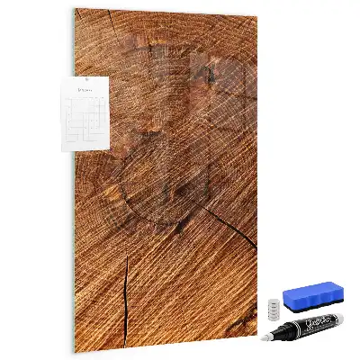 Magnetic dry erase board with a warm wood finish
