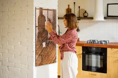 Magnetic dry erase board with a warm wood finish