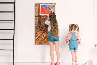 Magnetic dry erase board with a warm wood finish