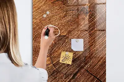 Magnetic dry erase board with a warm wood finish