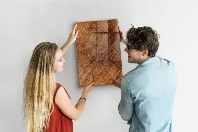 Magnetic dry erase board with a warm wood finish