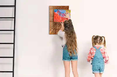 Magnetic dry erase board with a warm wood finish