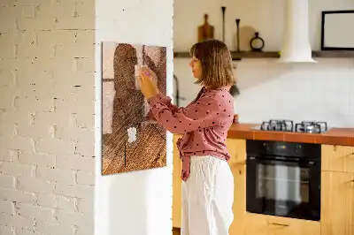 Magnetic dry erase board with a warm wood finish