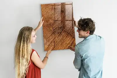 Magnetic dry erase board with a warm wood finish