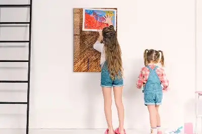 Magnetic dry erase board with a warm wood finish