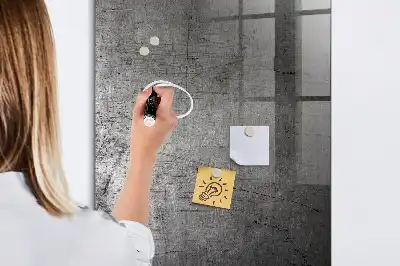 Magnetic dry erase board with a scratched metal finish