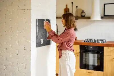 Magnetic dry erase board with a scratched metal finish