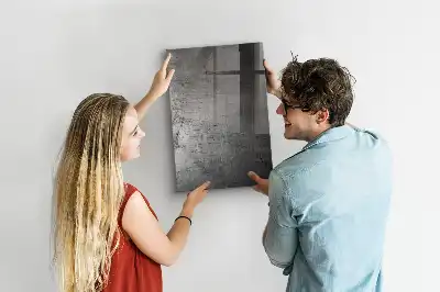 Magnetic dry erase board with a scratched metal finish